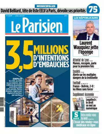 Le Parisien du Lundi 3 Juin 2019